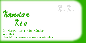 nandor kis business card