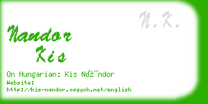 nandor kis business card